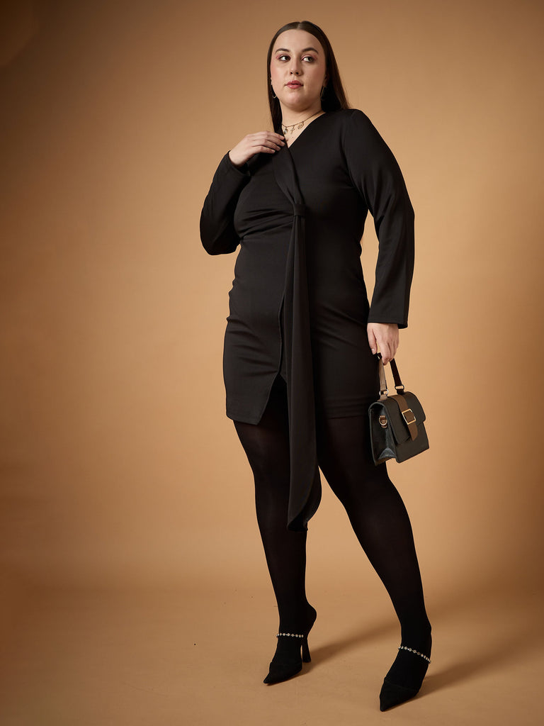 Women's Black Solid Dress