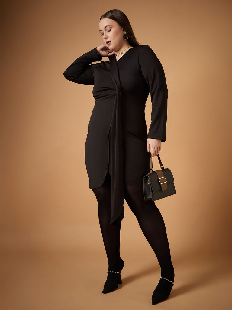 Women's Black Solid Dress