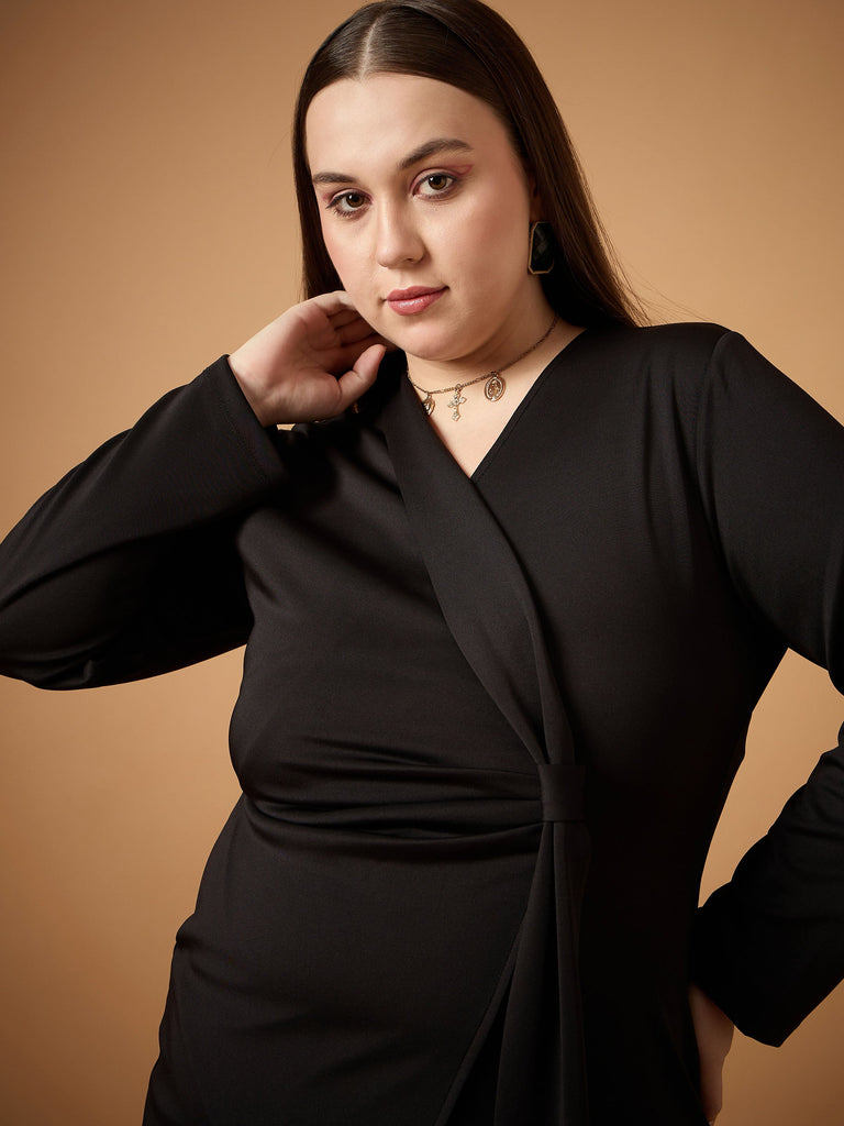 Women's Black Solid Dress