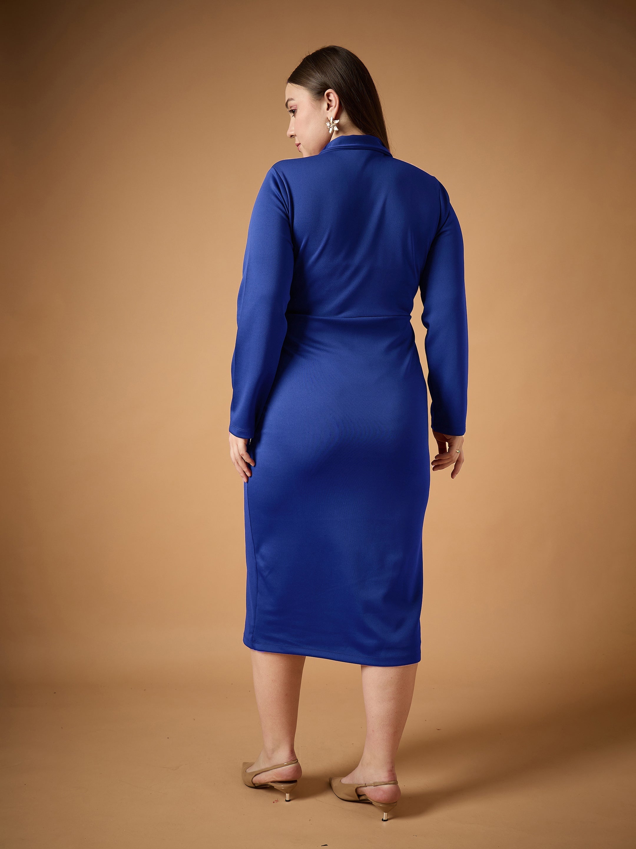 Women's Blue Solid Dress - Sassafras