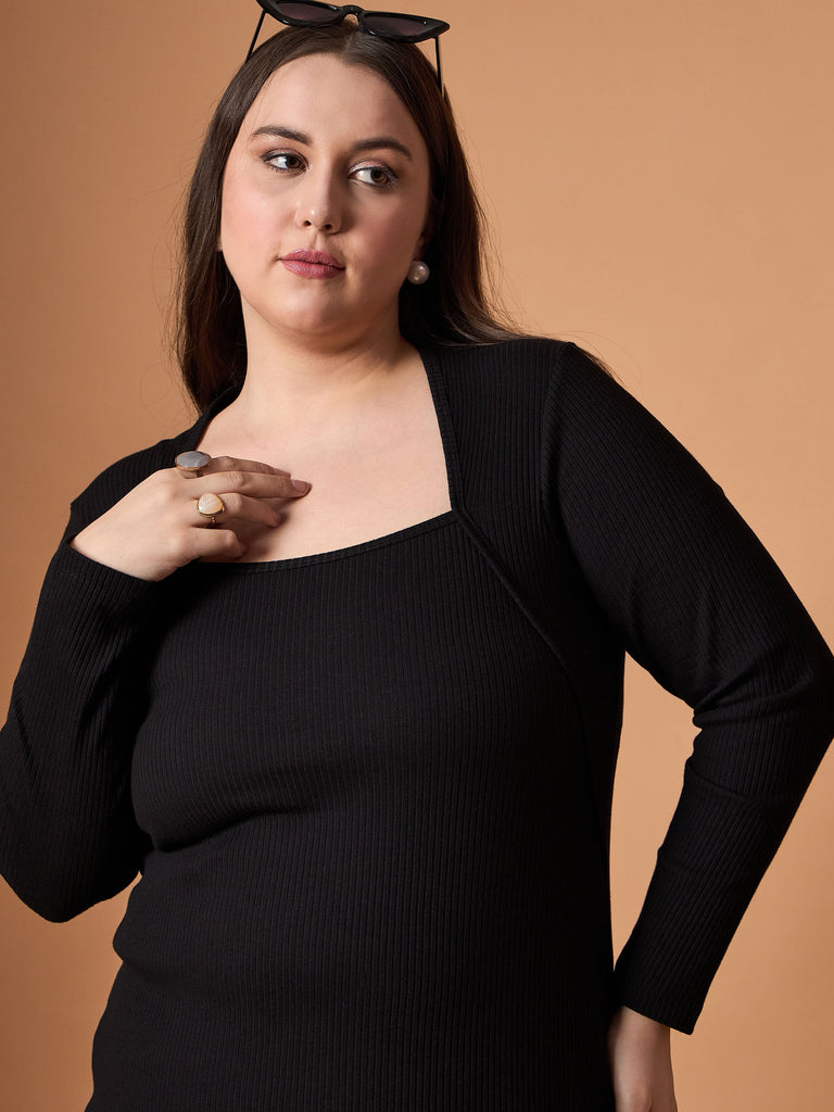 Women's Black Rib Dress