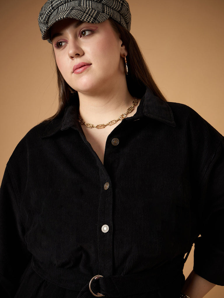 Women's Black Solid Dress