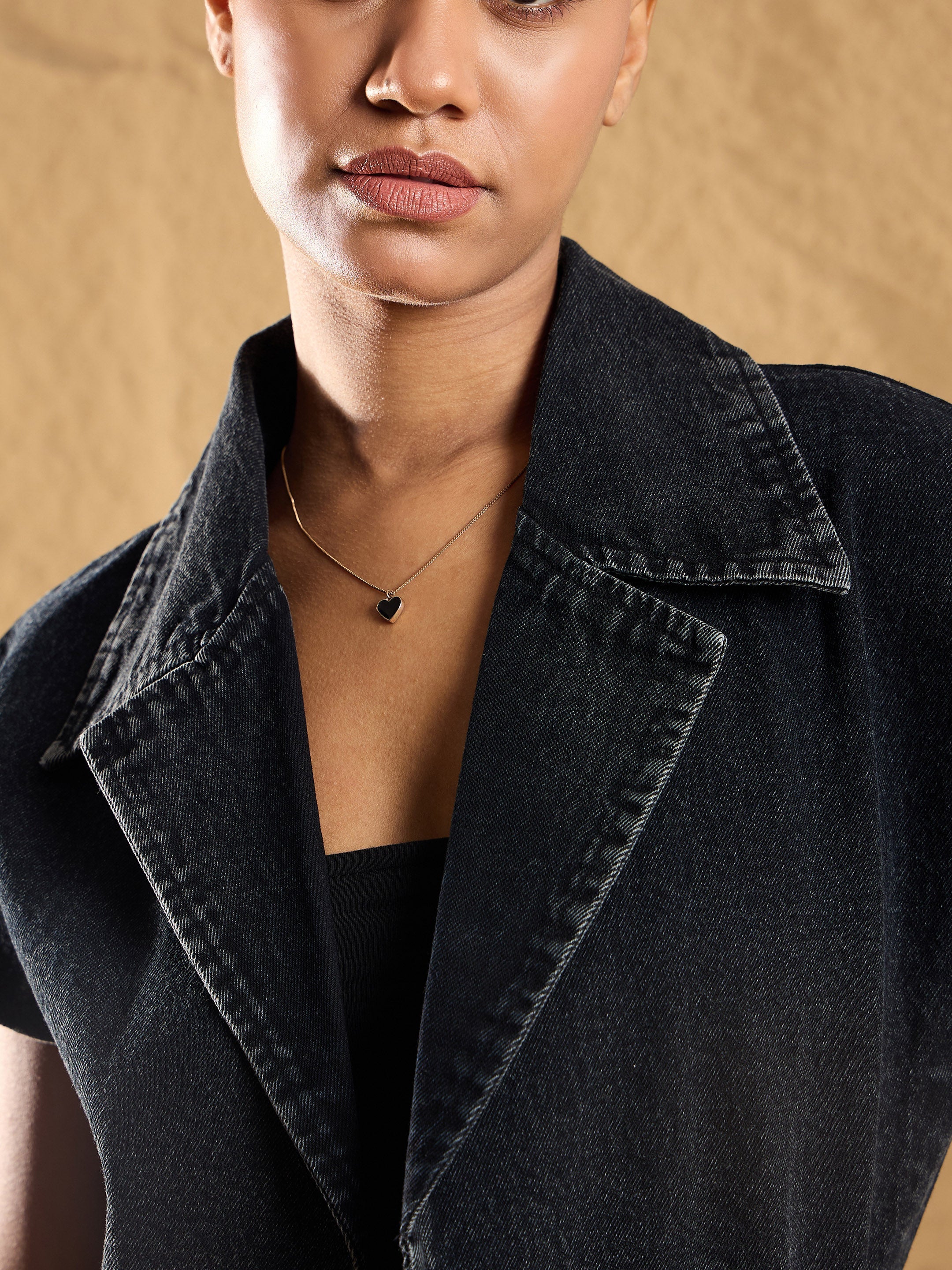 Women's Black Denim Blazer - Sassafras