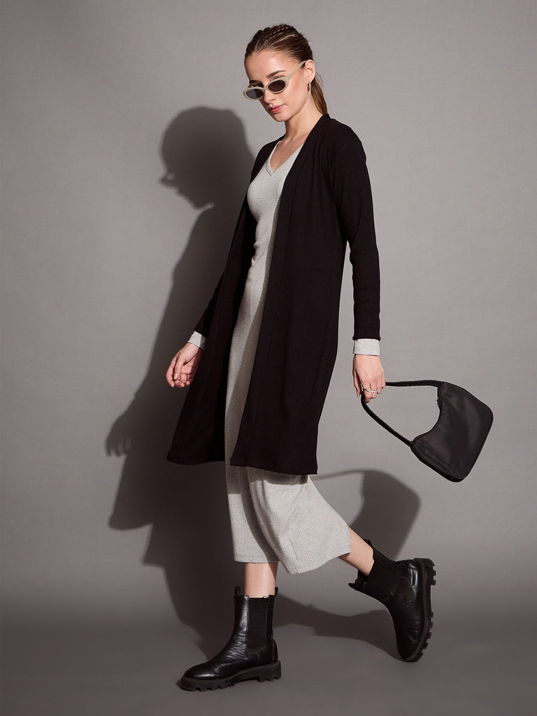 Women's Black Rib Shrug