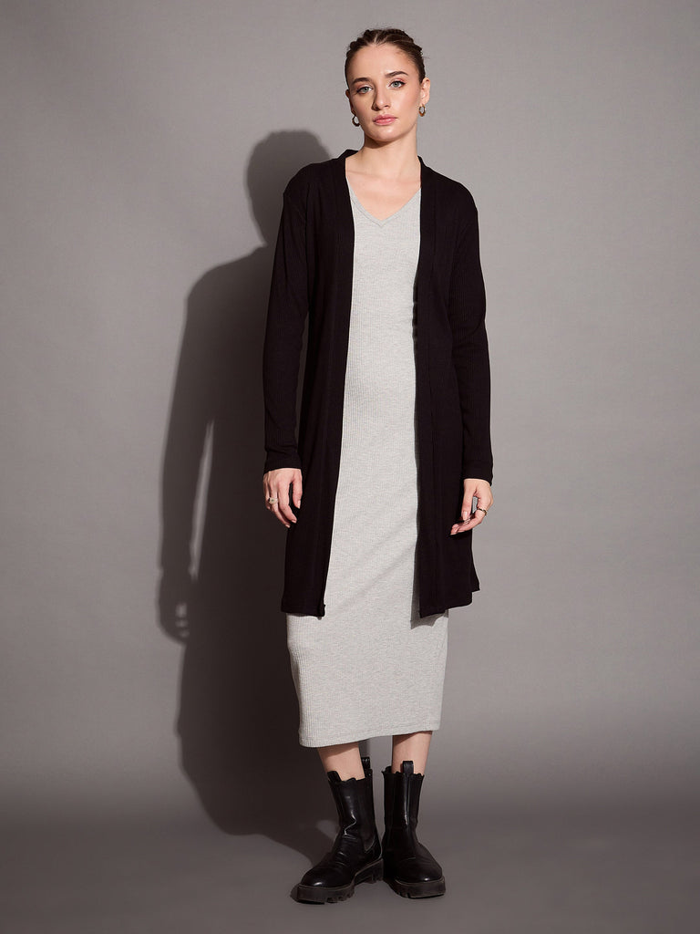 Women's Black Rib Shrug