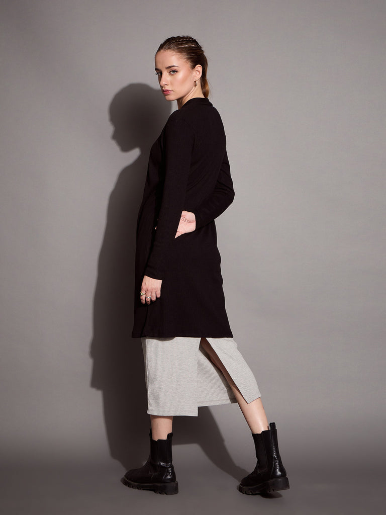 Women's Black Rib Shrug