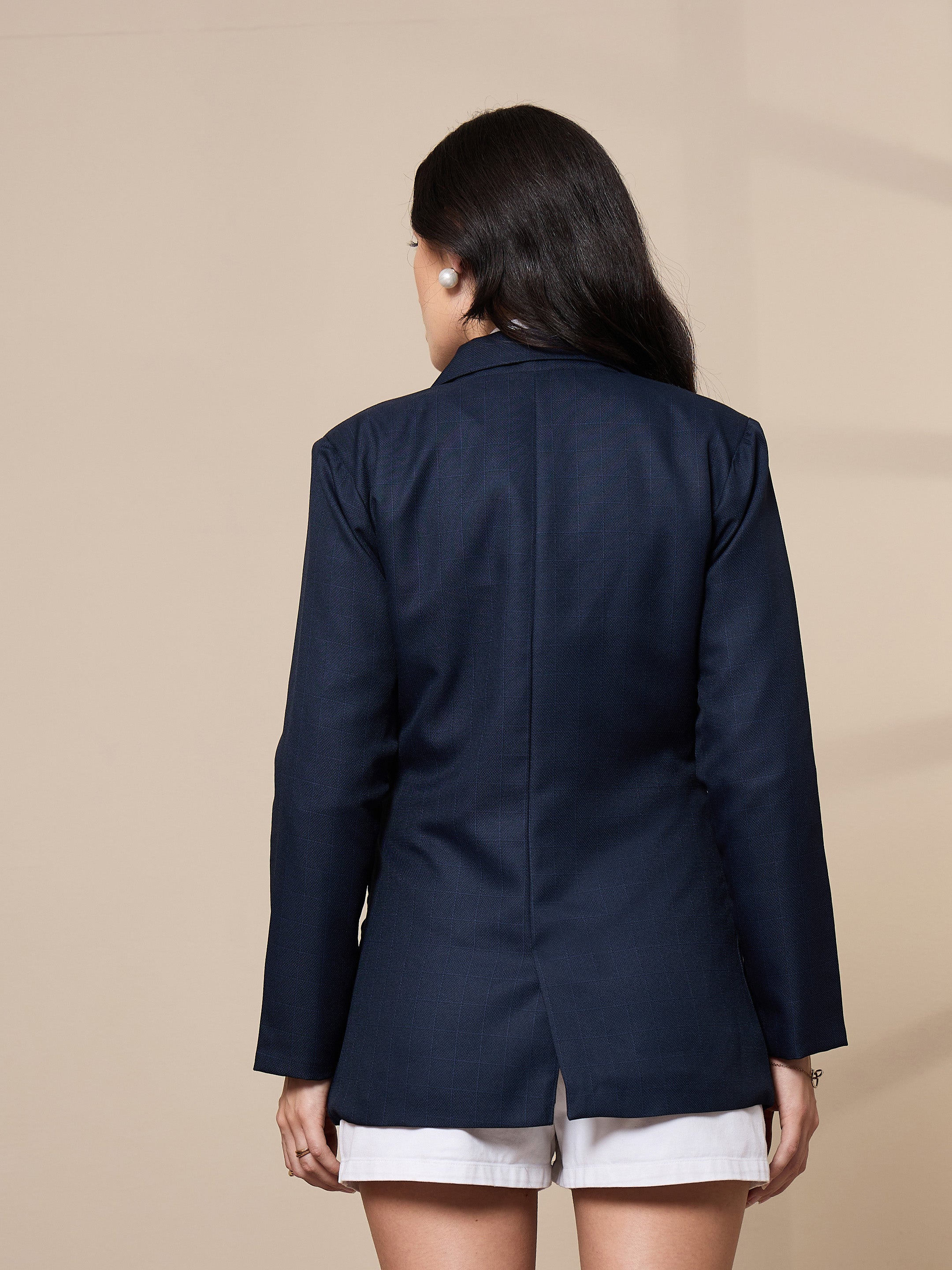 Women's Navy Blue Strong Blazer - Sassafras