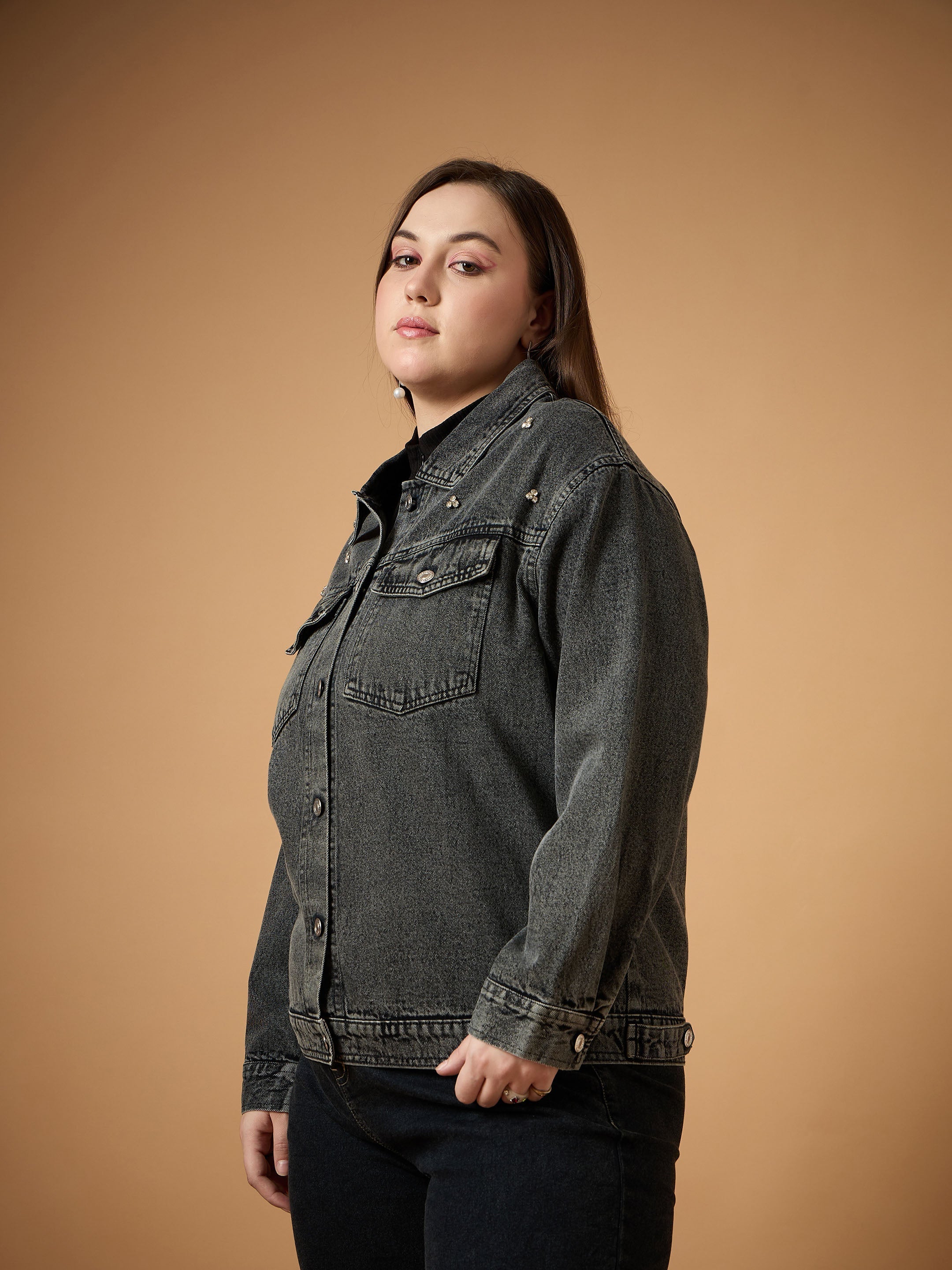 Women's Black Denim Jacket - Sassafras