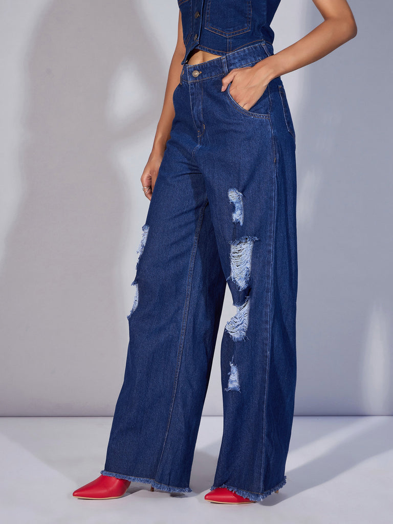 Women's Blue Solid Jean