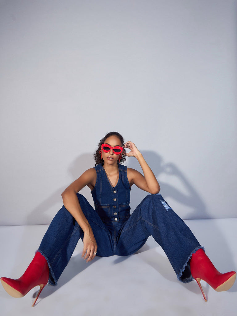 Women's Blue Solid Jean