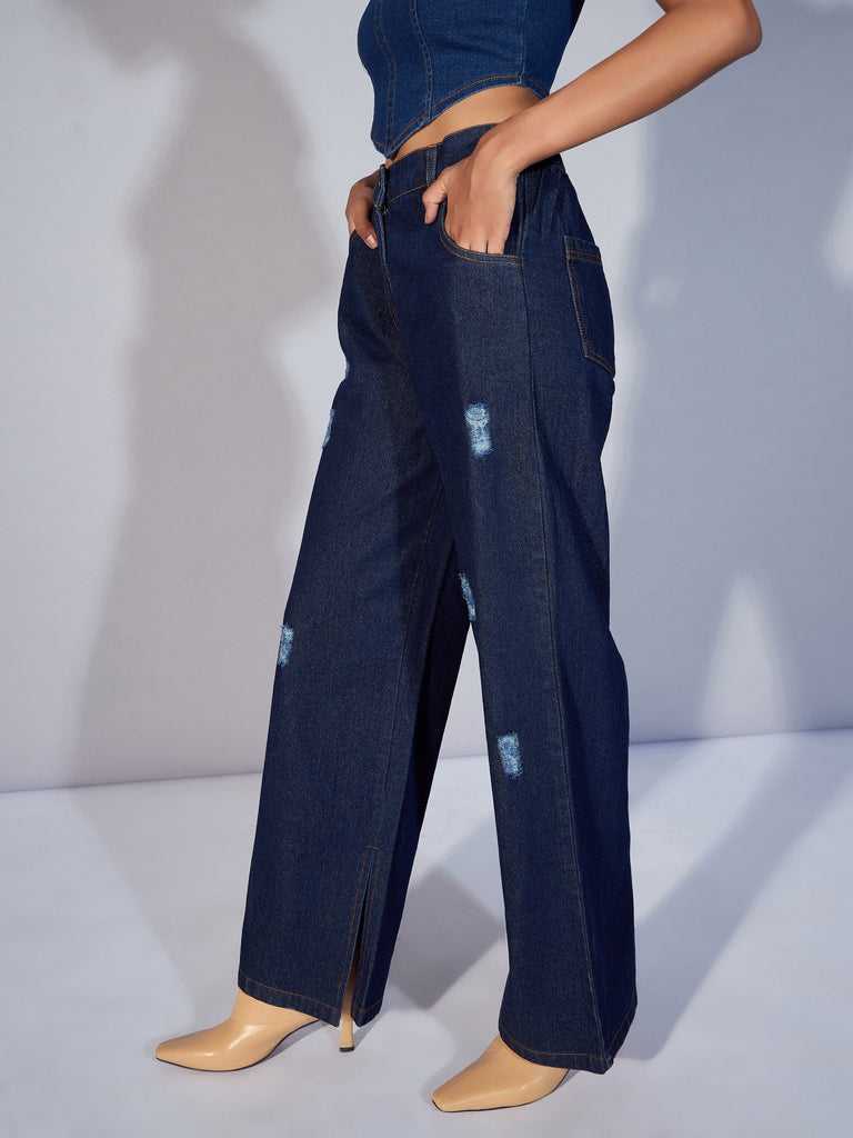 Women's Blue Solid Jean