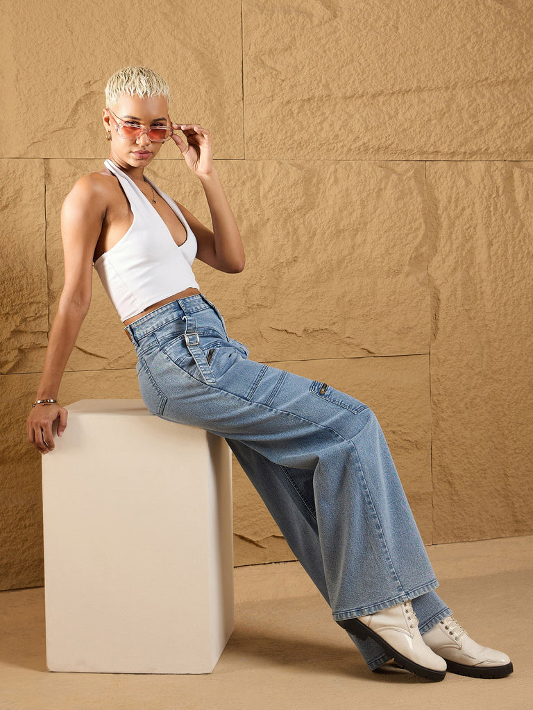 Women's Blue Pocket Jean