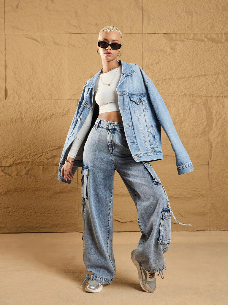 Women's Blue Side Pocket Jean