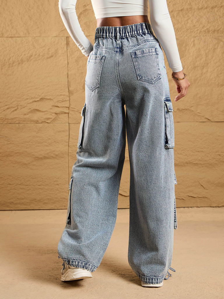 Women's Blue Side Pocket Jean
