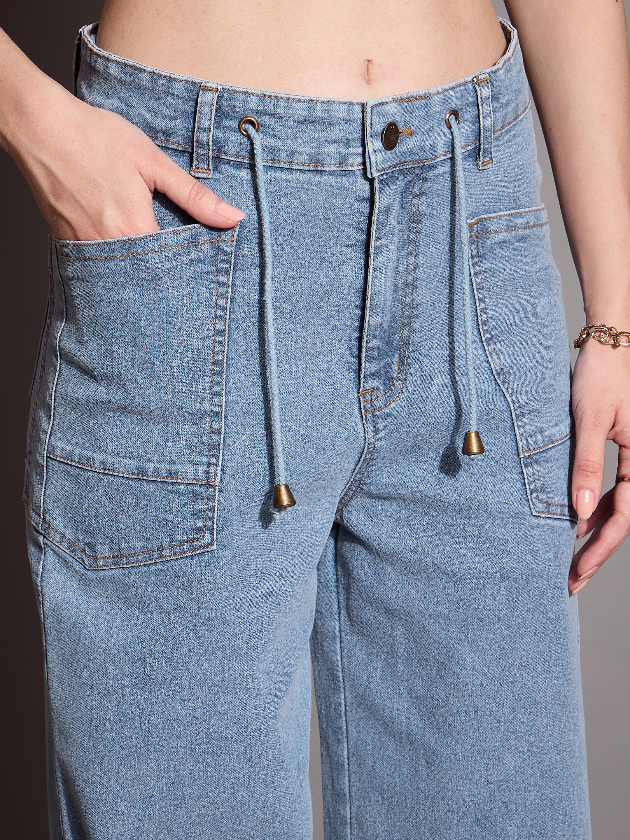 Women's Blue Pocket Jean - Sassafras