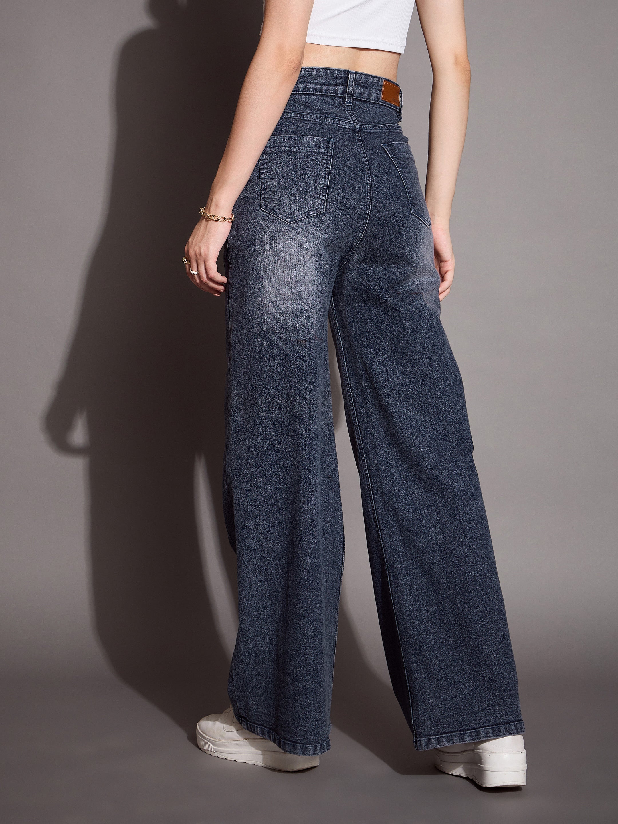 Women's Blue Solid Jean - Sassafras