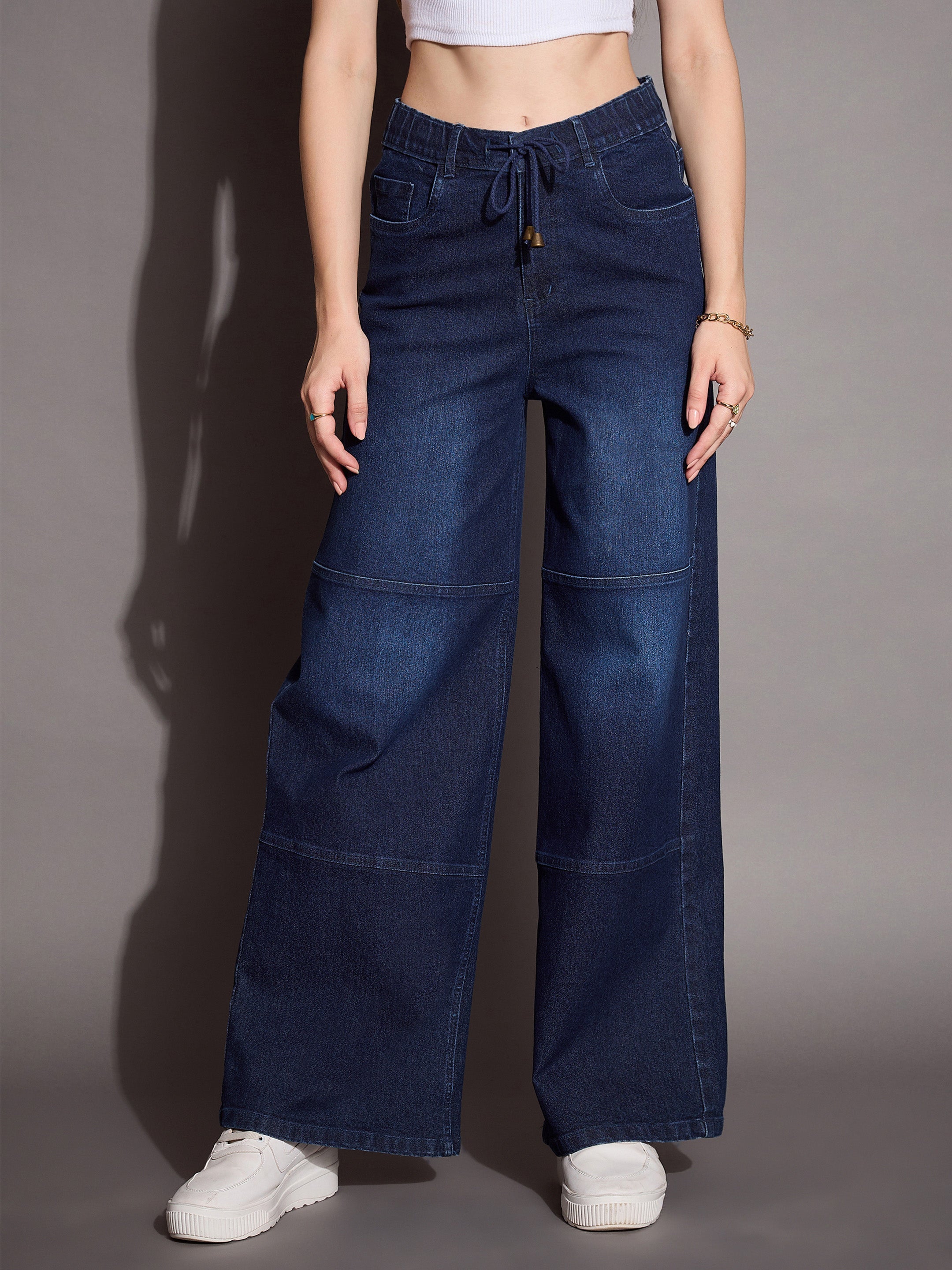 Women's Blue Solid Jean - Sassafras