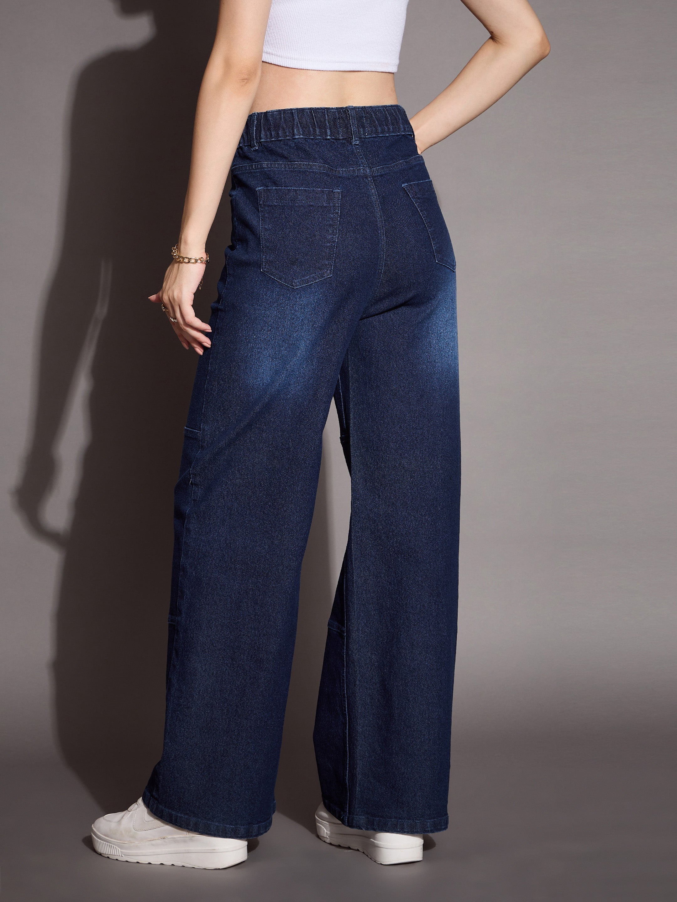 Women's Blue Solid Jean - Sassafras