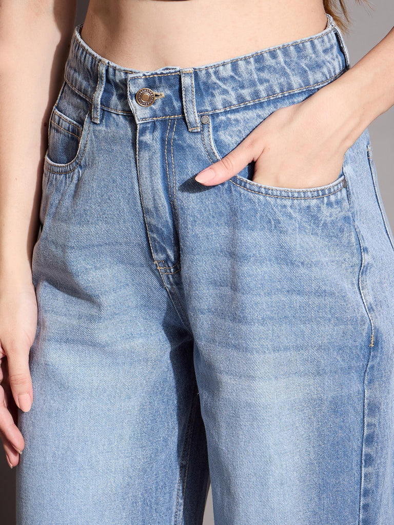 Women's Blue Solid Jean