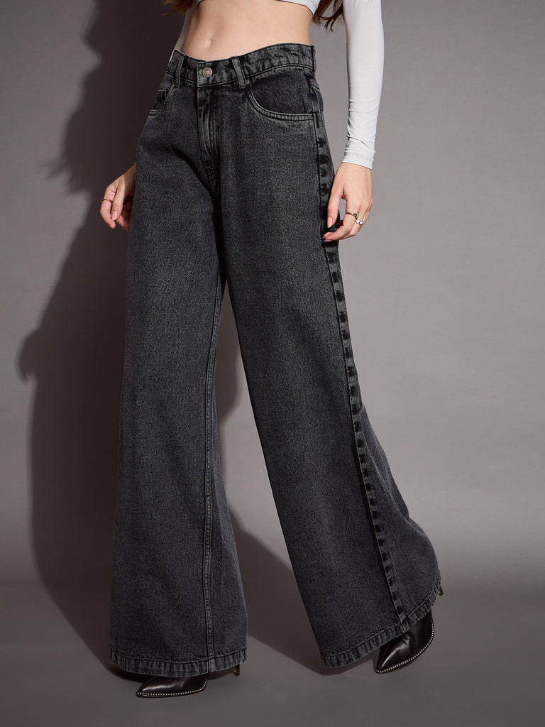 Women's Black Solid Jean