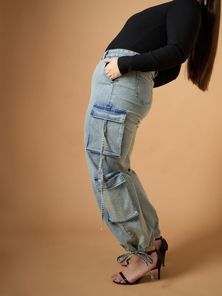Women's Blue Side Pocket Jean