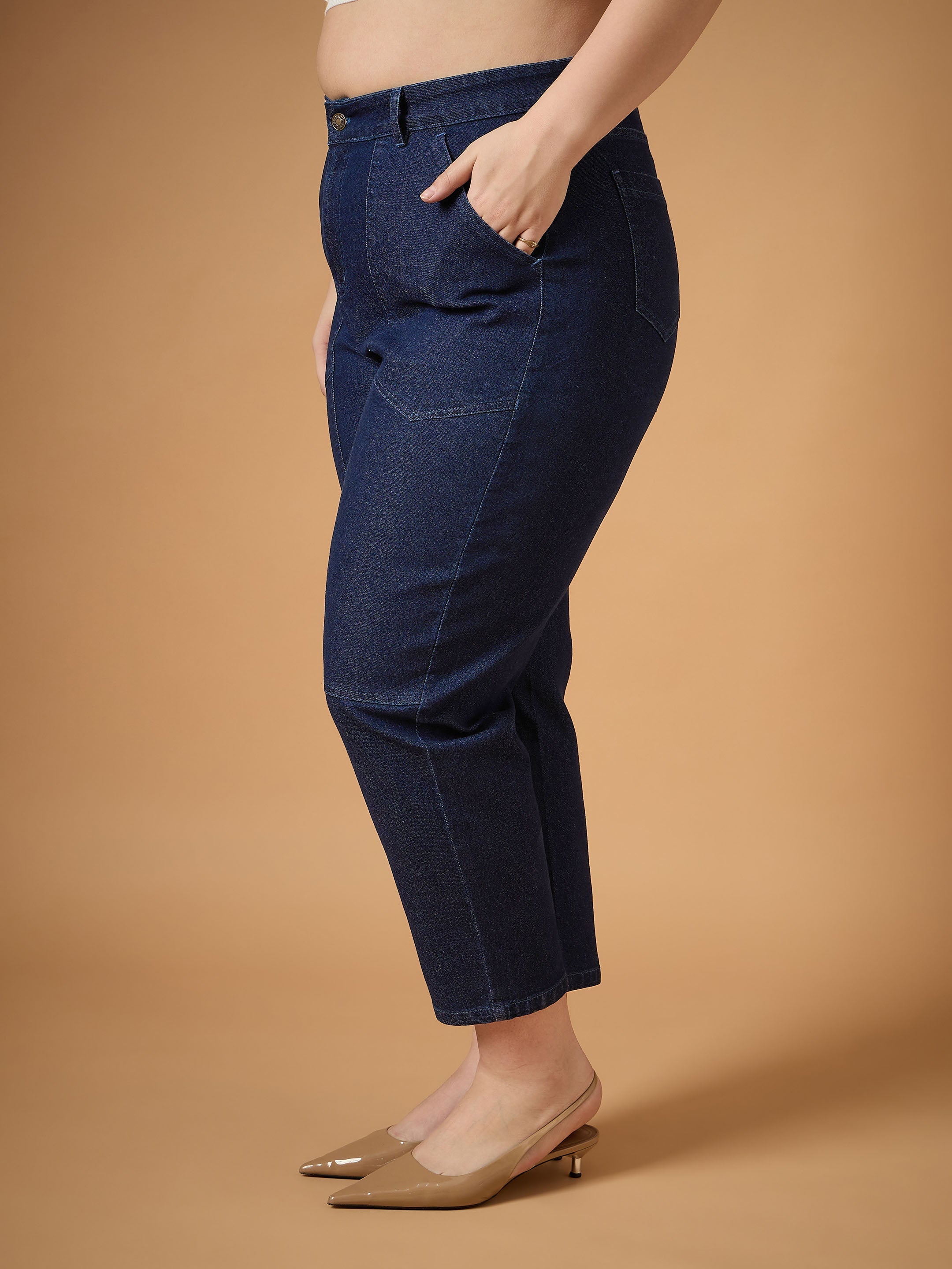 Women's Navy Blue Denim Jean - Sassafras