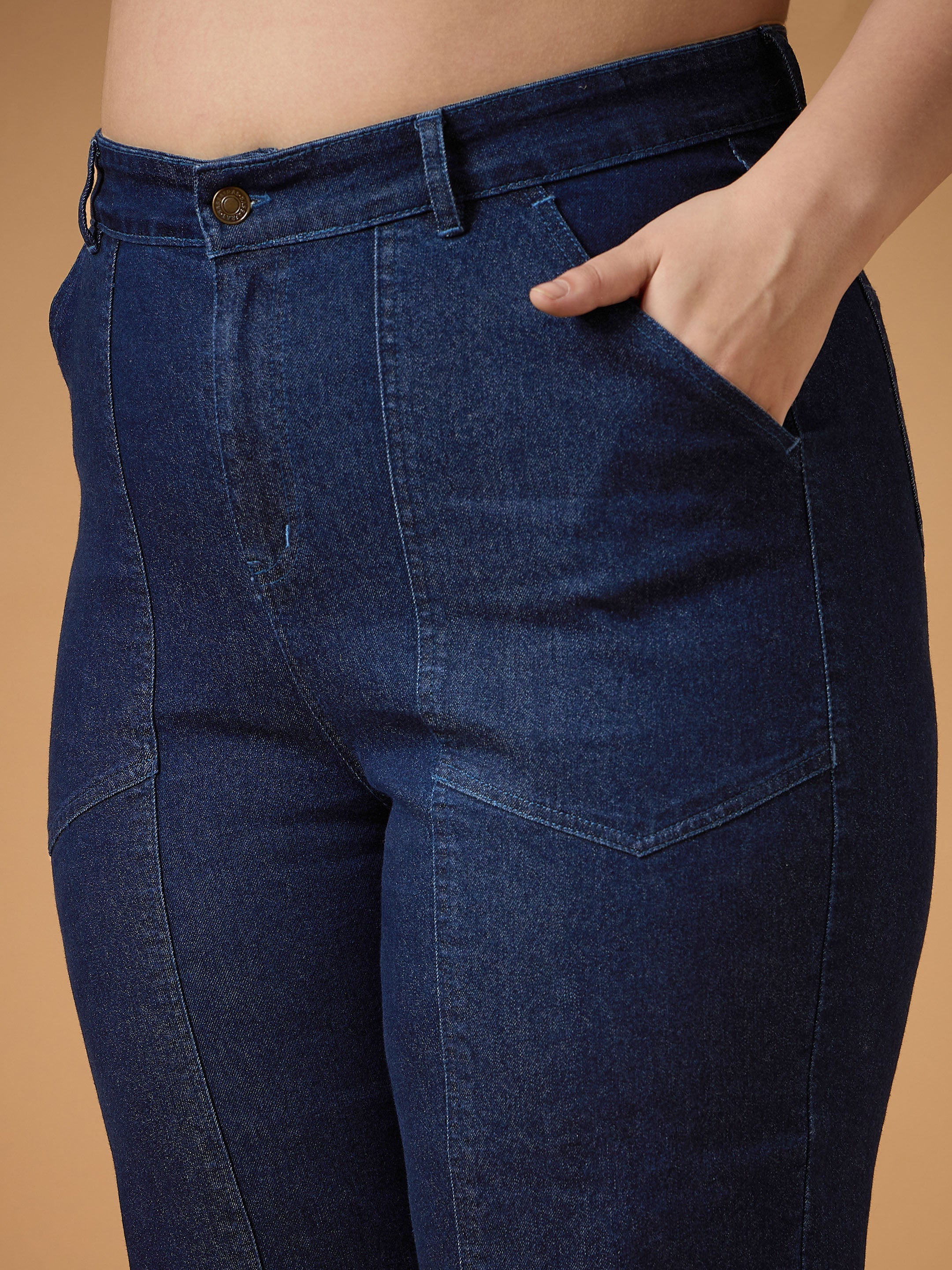 Women's Navy Blue Denim Jean - Sassafras