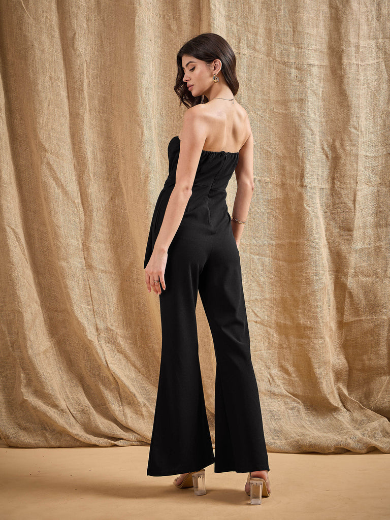 Women's Black Solid Jumpsuit