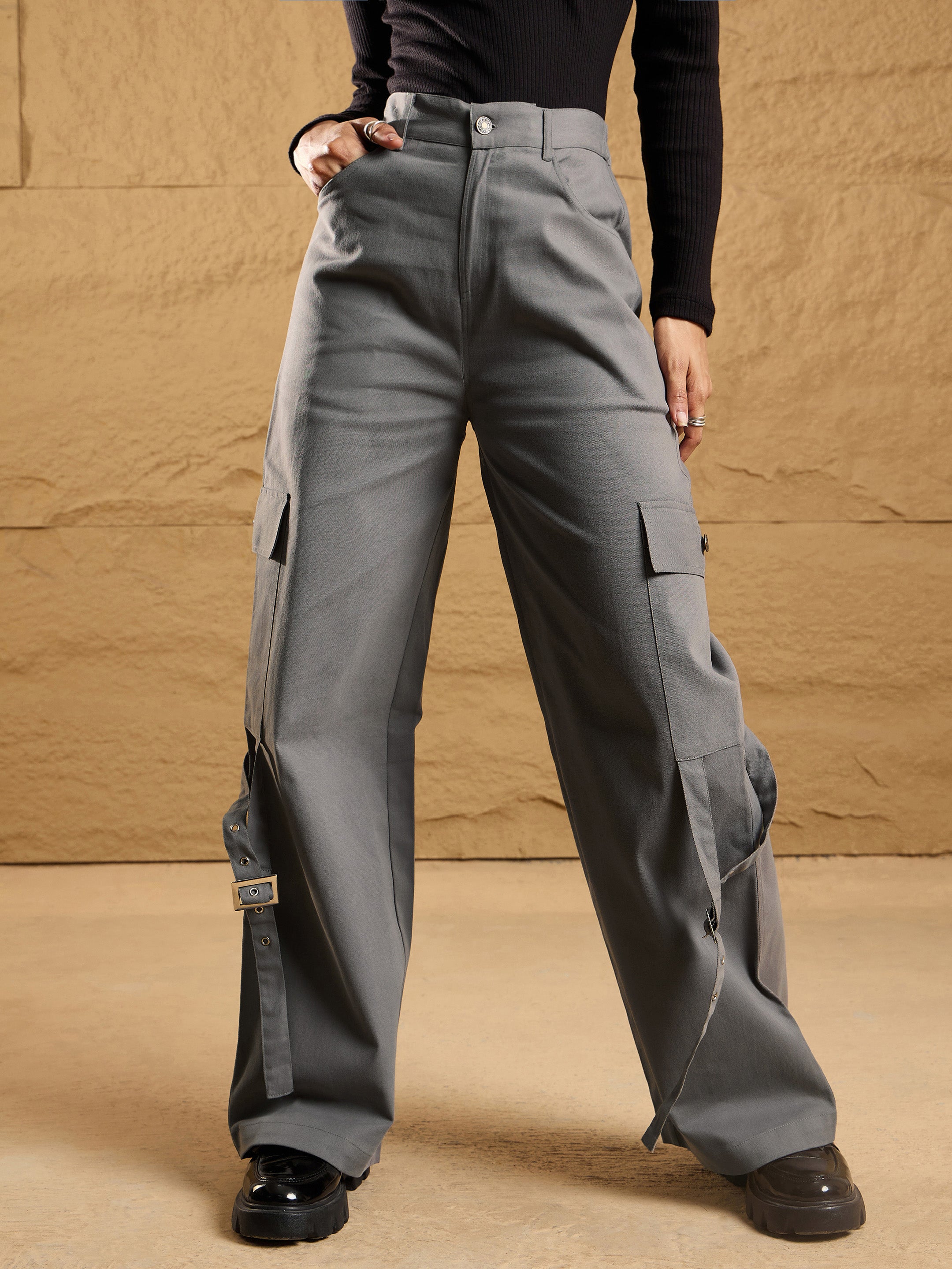 Women's Grey Pocket Pant - Sassafras