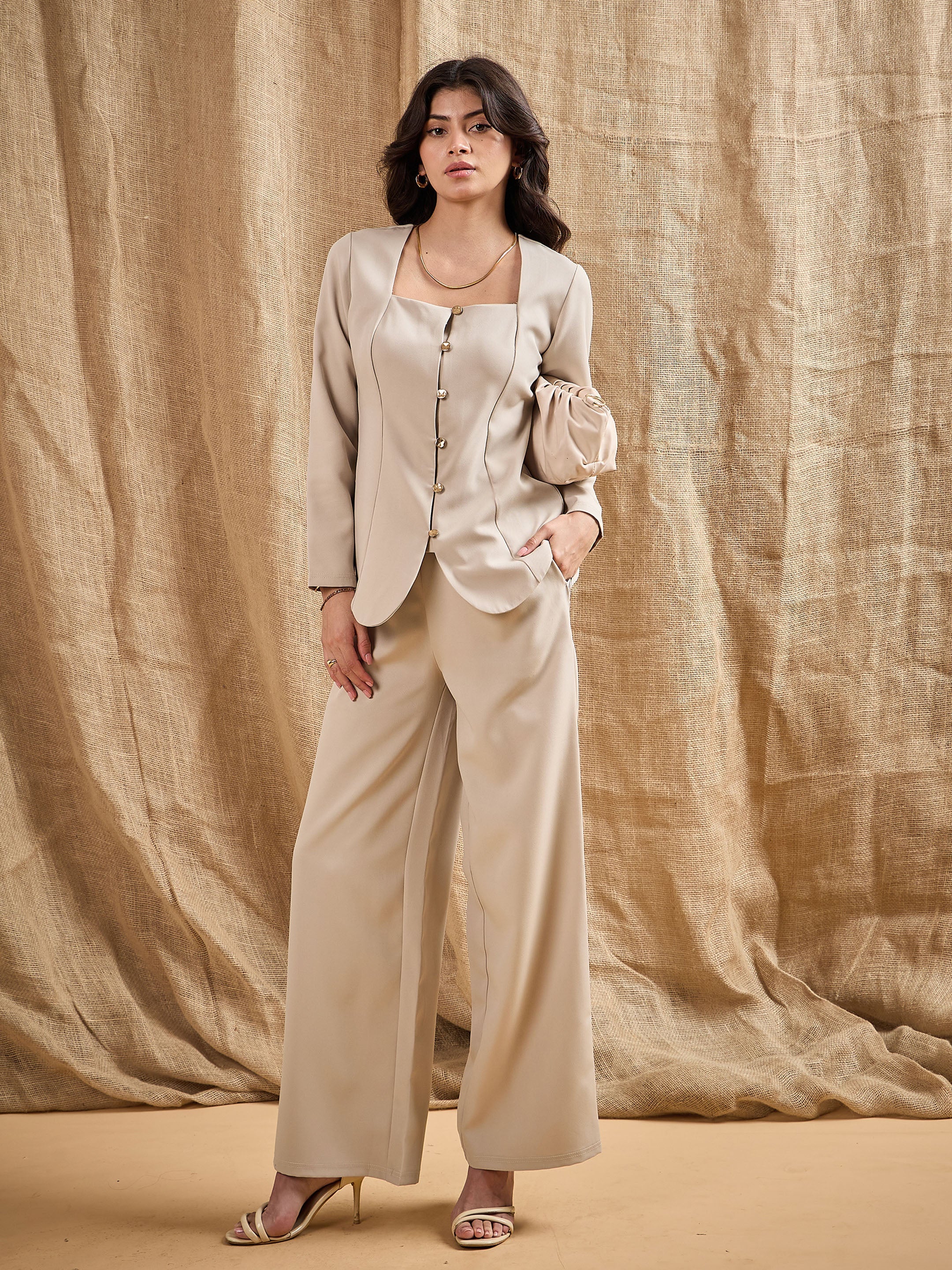 Women's Beige Comfort Pant - Sassafras