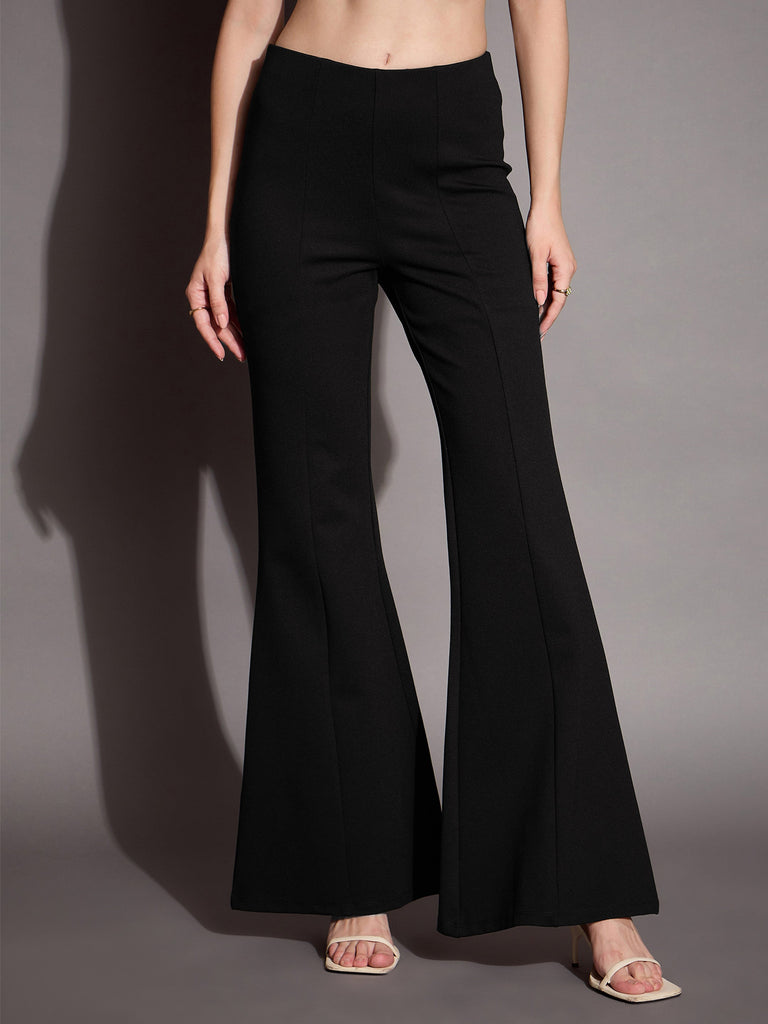 Women's Black Solid Pant