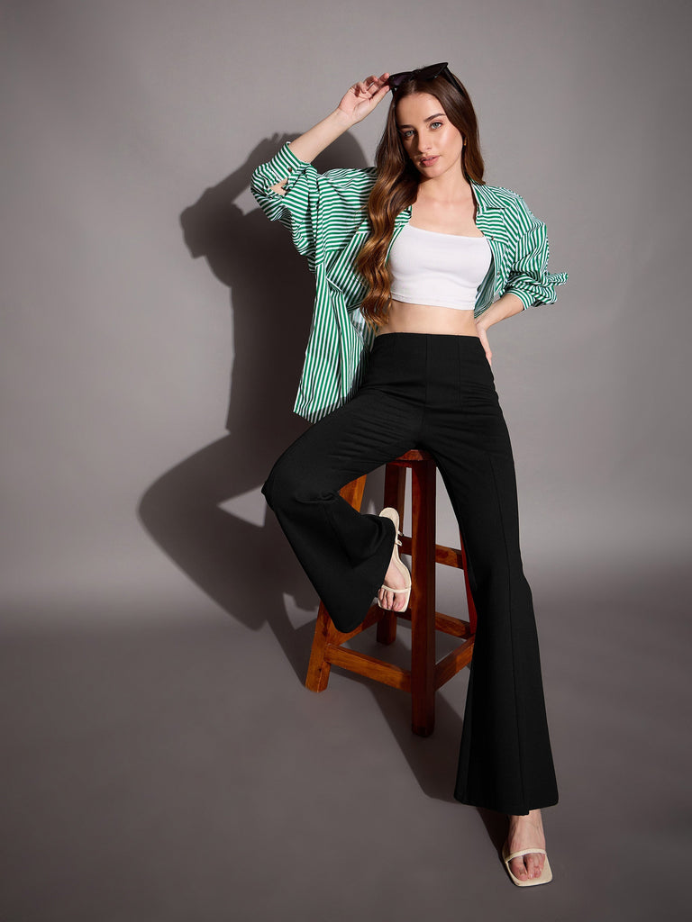 Women's Black Solid Pant