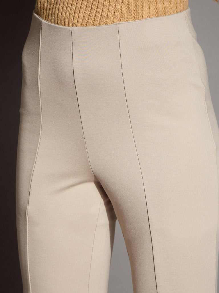 Women's Beige Solid Pant