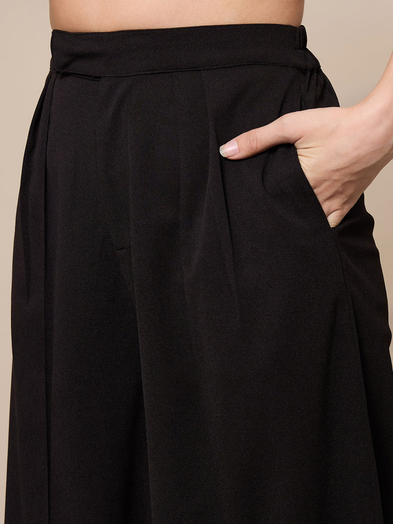 Women's Black Solid Pant
