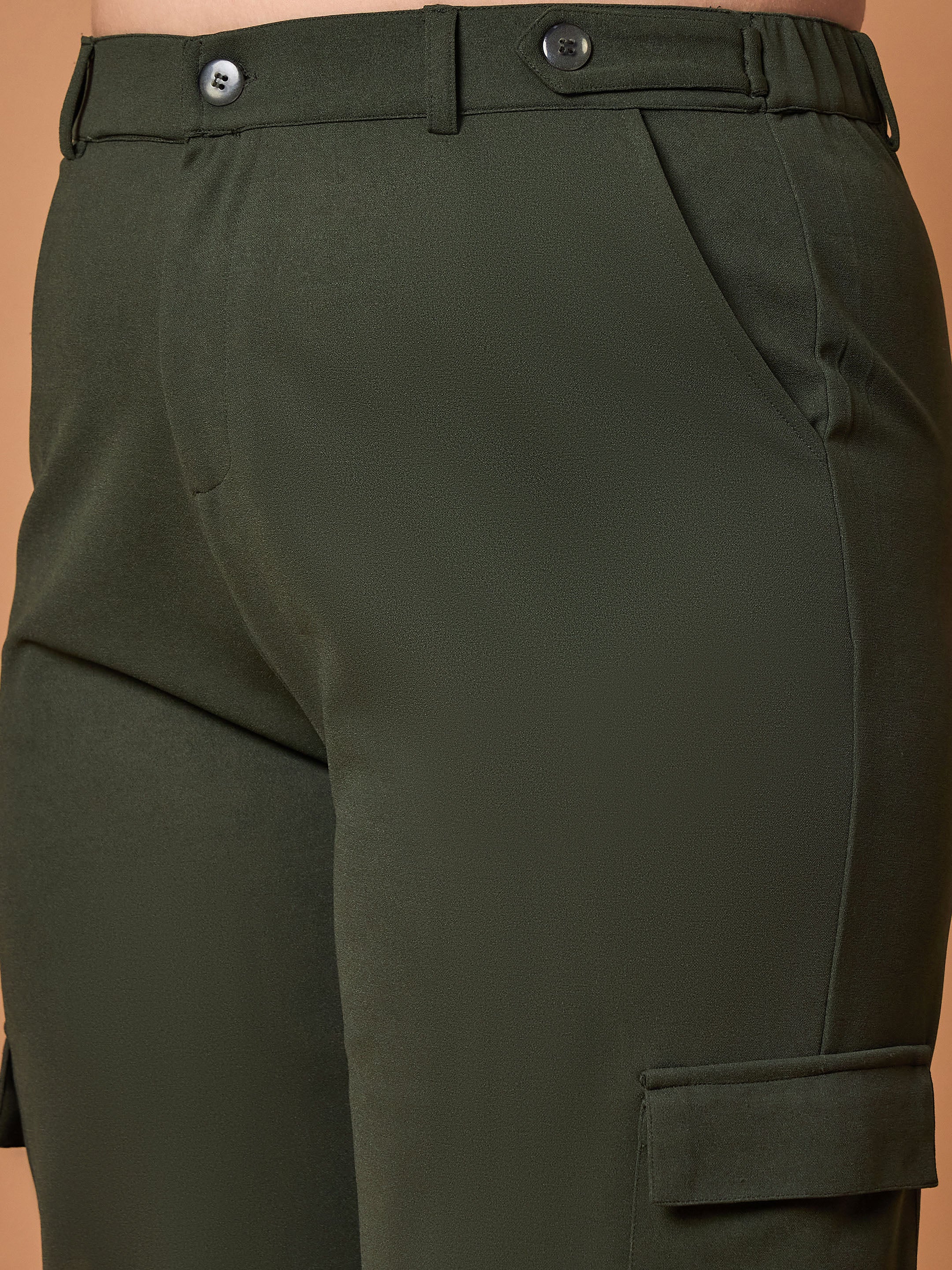 Women's Olive Solid Pant - Sassafras