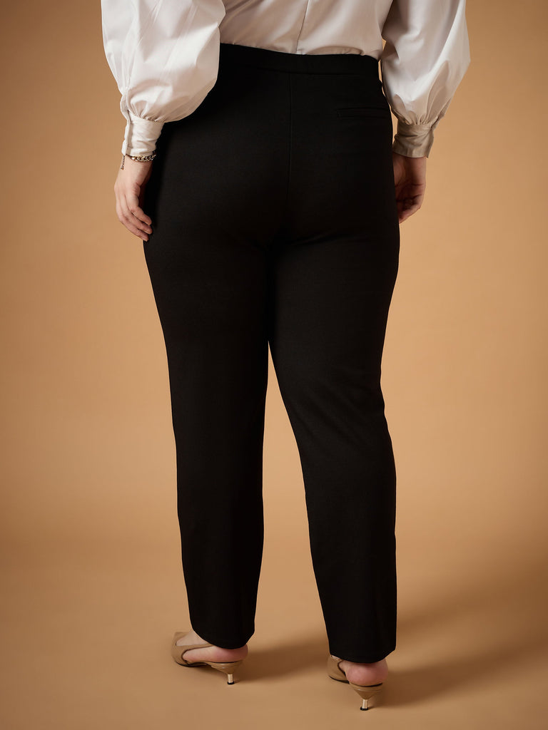 Women's Black Solid Pant