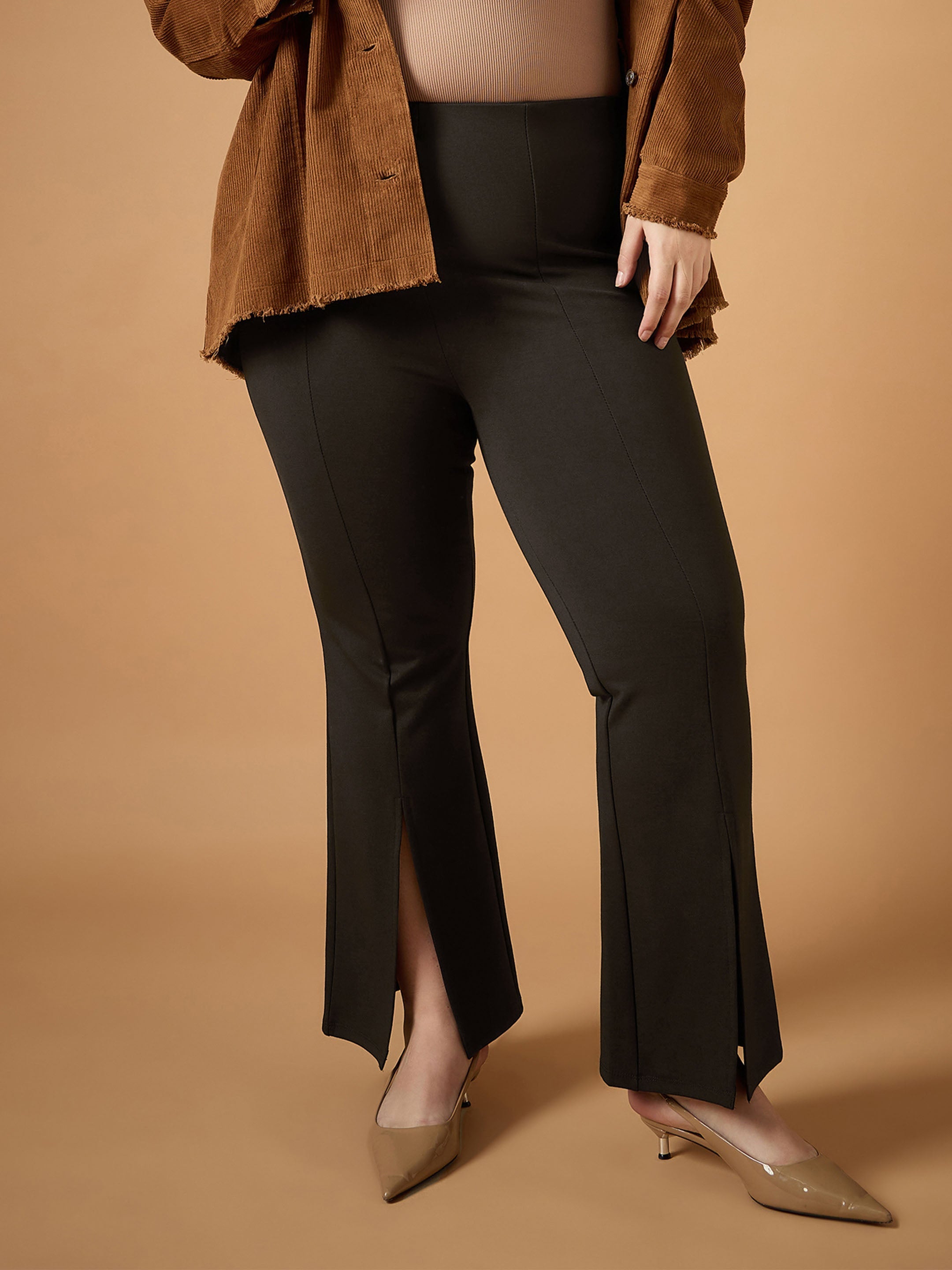 Women's Brown Solid Pant - Sassafras