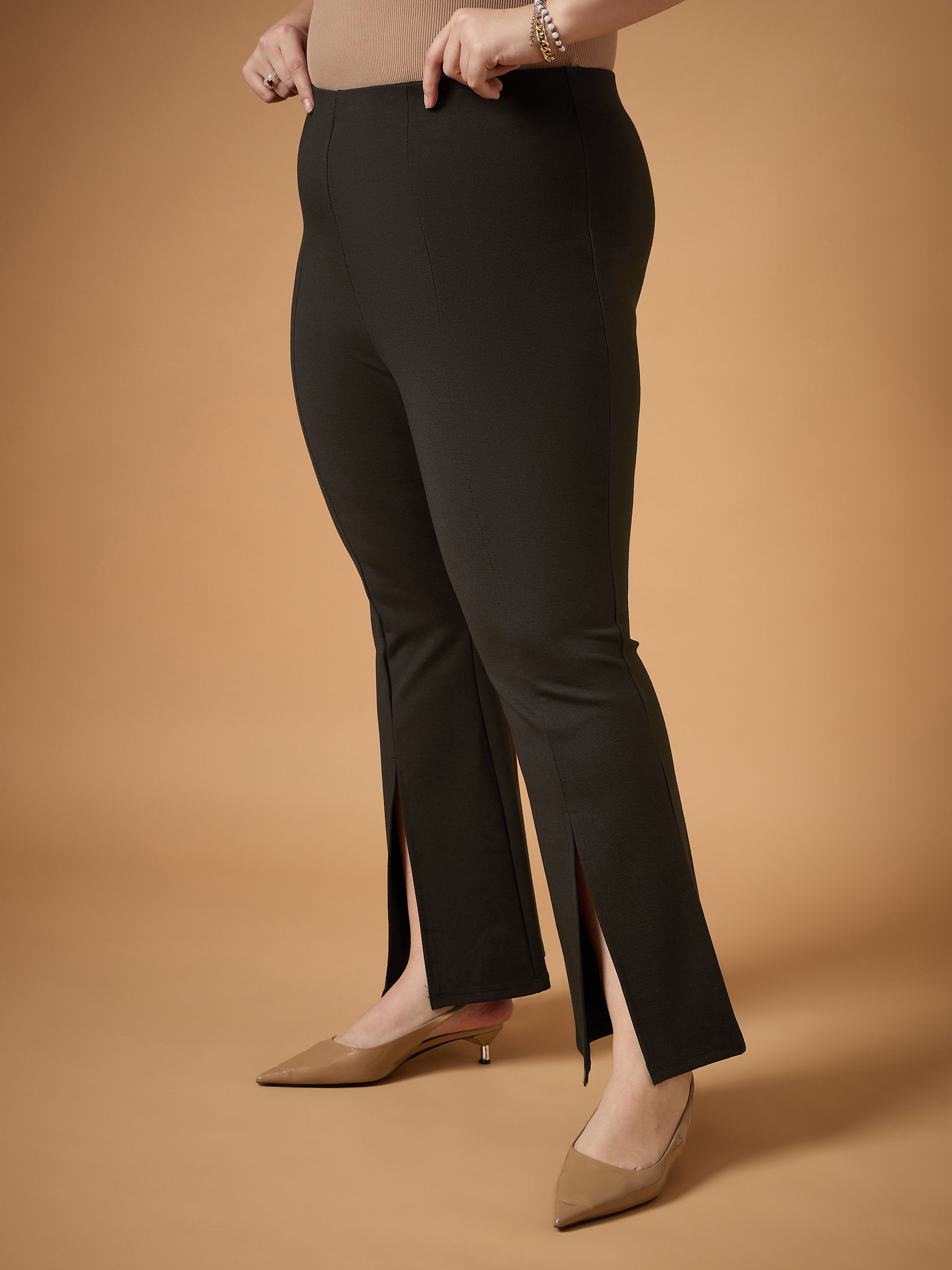 Women's Brown Solid Pant - Sassafras