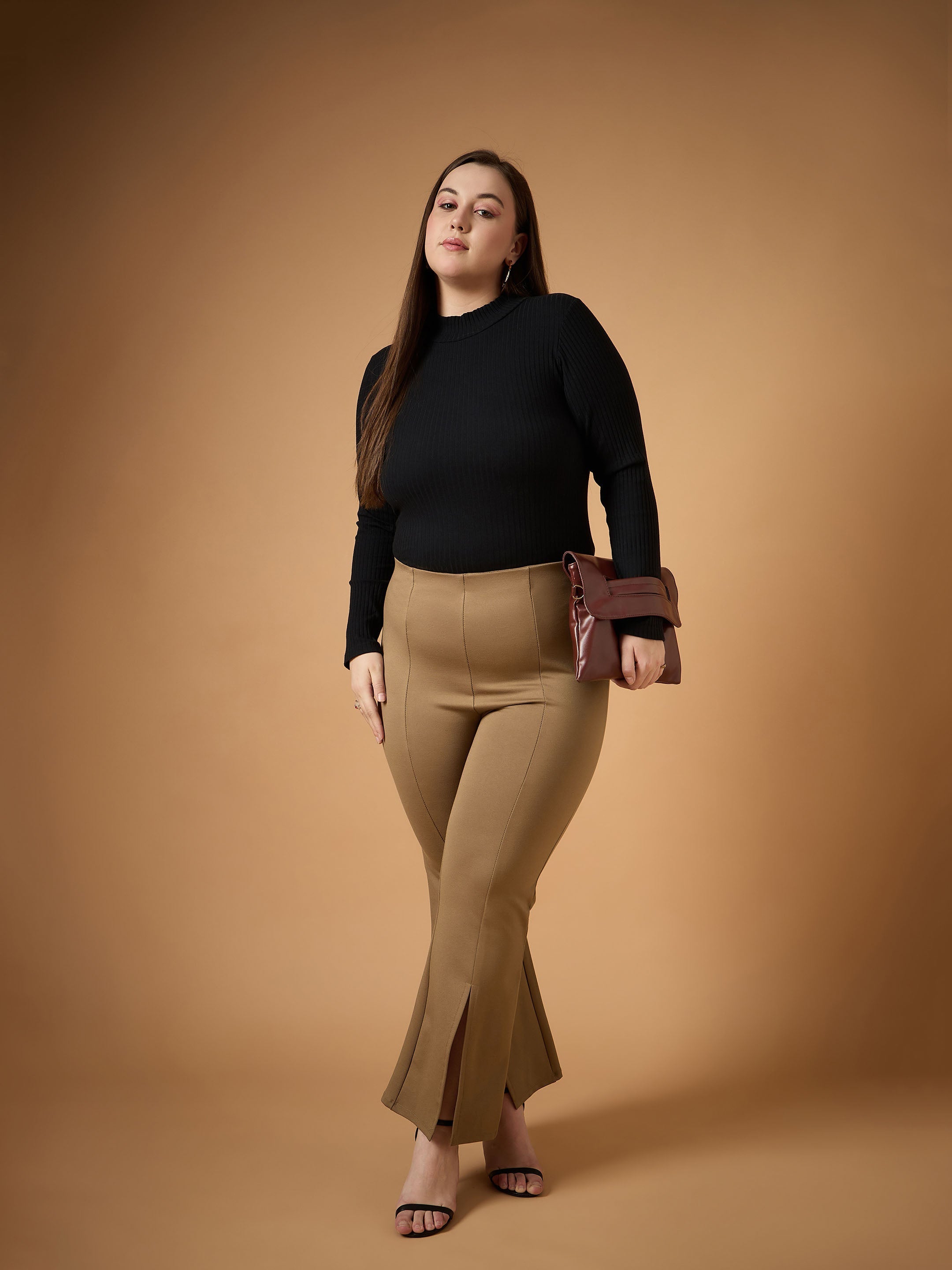 Women's Beige Solid Pant - Sassafras