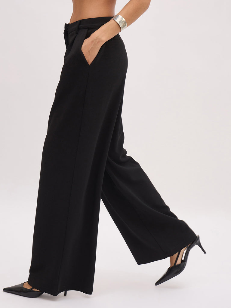 Women's Black Cross Pocket Pants