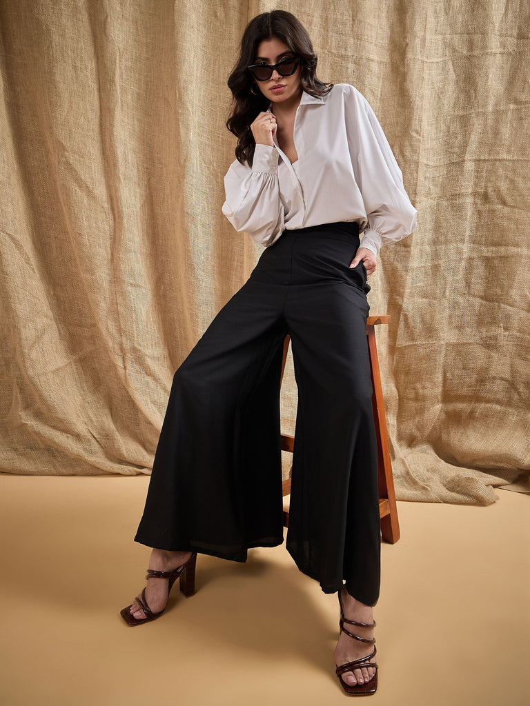 Women's Black Solid Pant