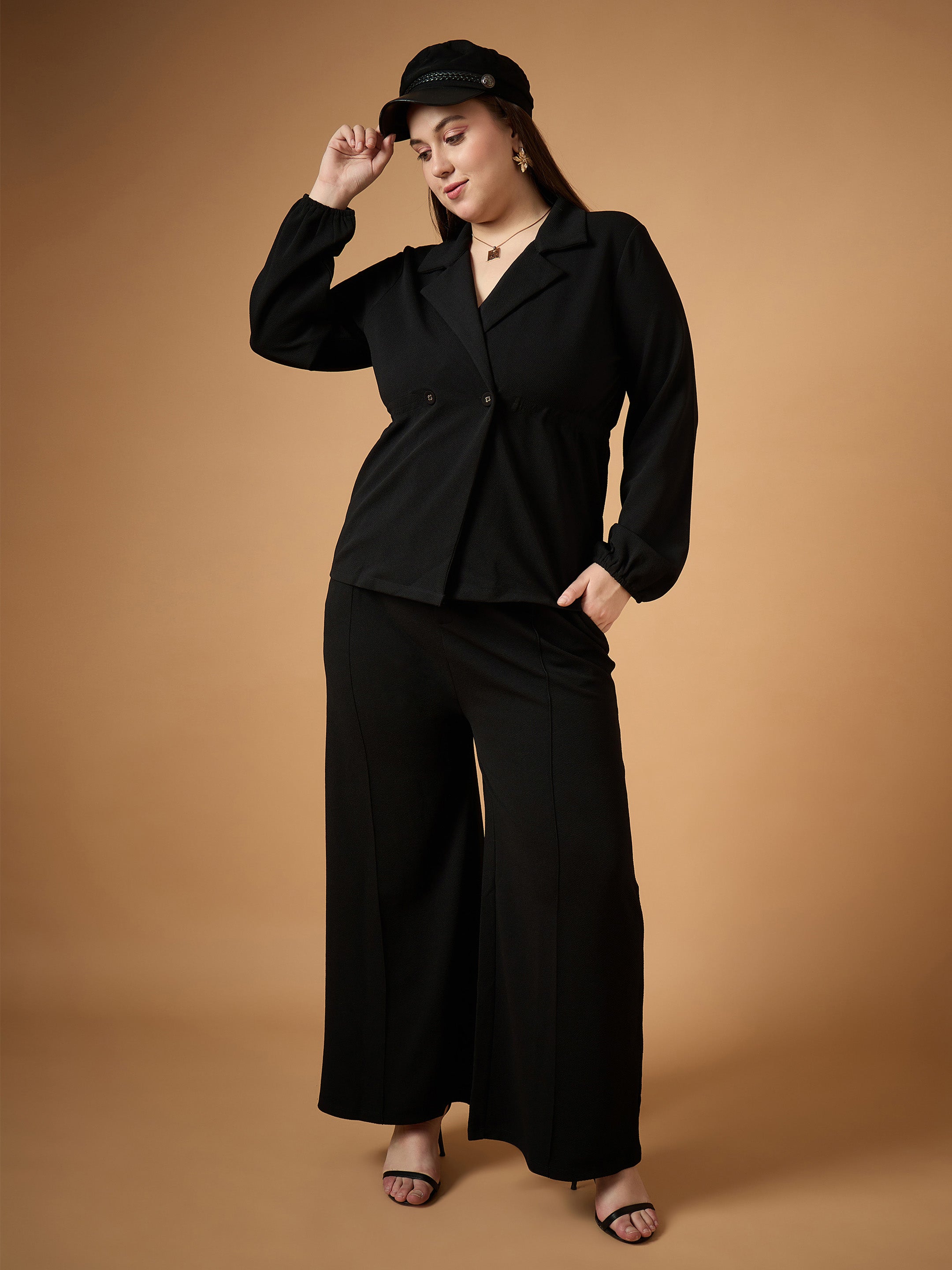 Women's Black Solid Co-Ord Set - Sassafras