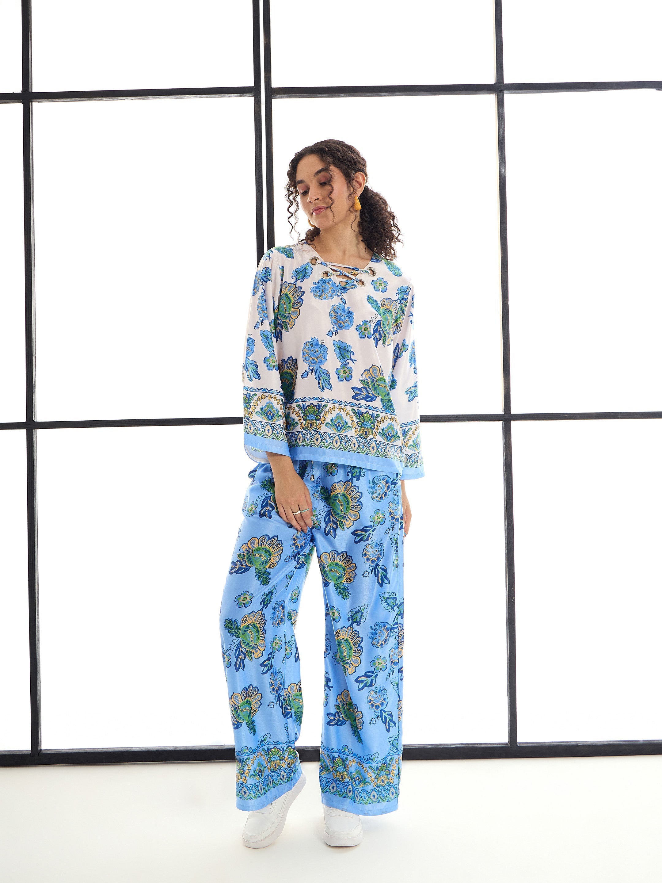 Women's White Floral Co-Ord Set - Sassafras