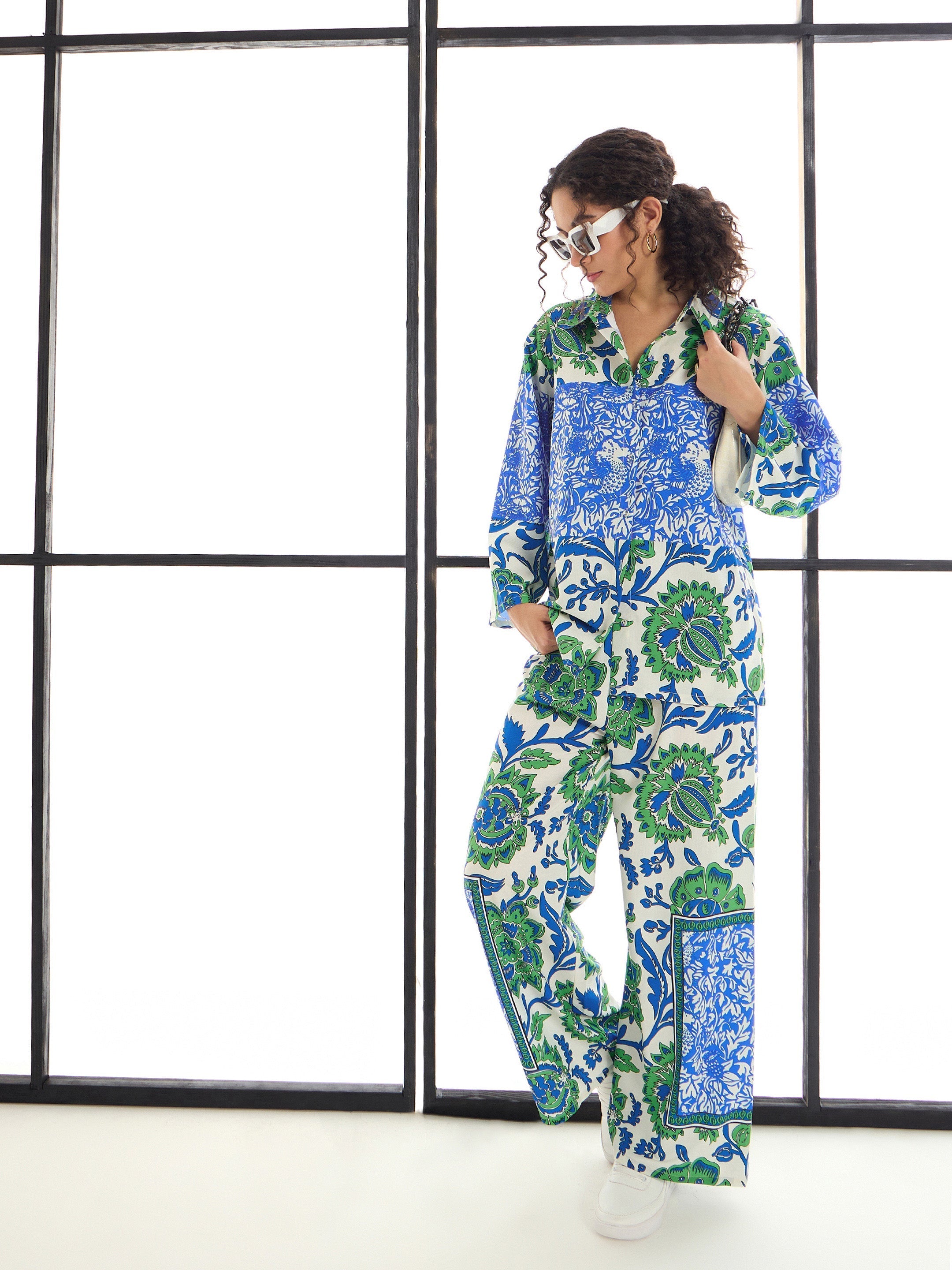 Women's Green Floral Co-Ord Set - Sassafras