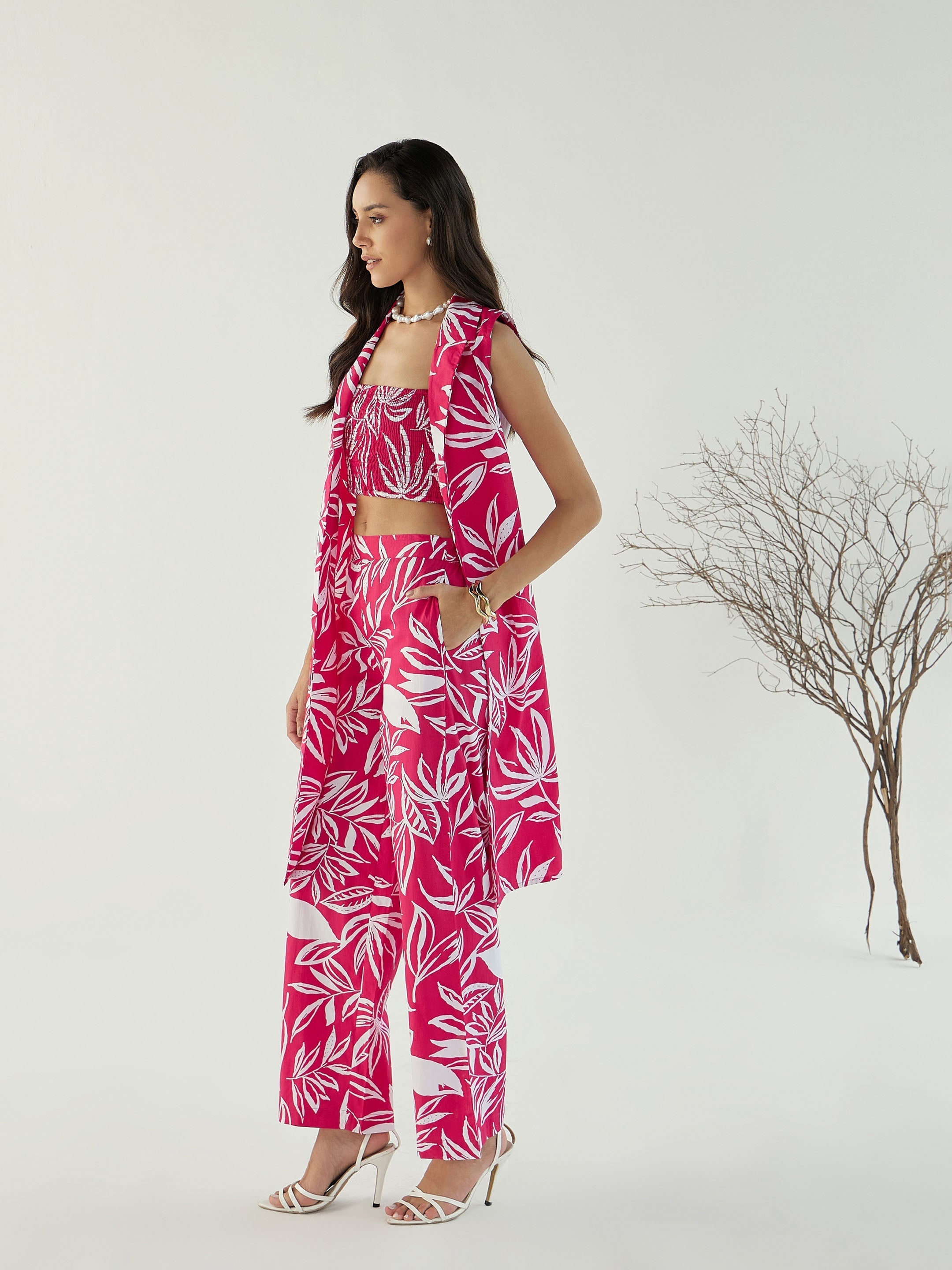 Women's Fuchsia Floral Co-Ord Set - Sassafras