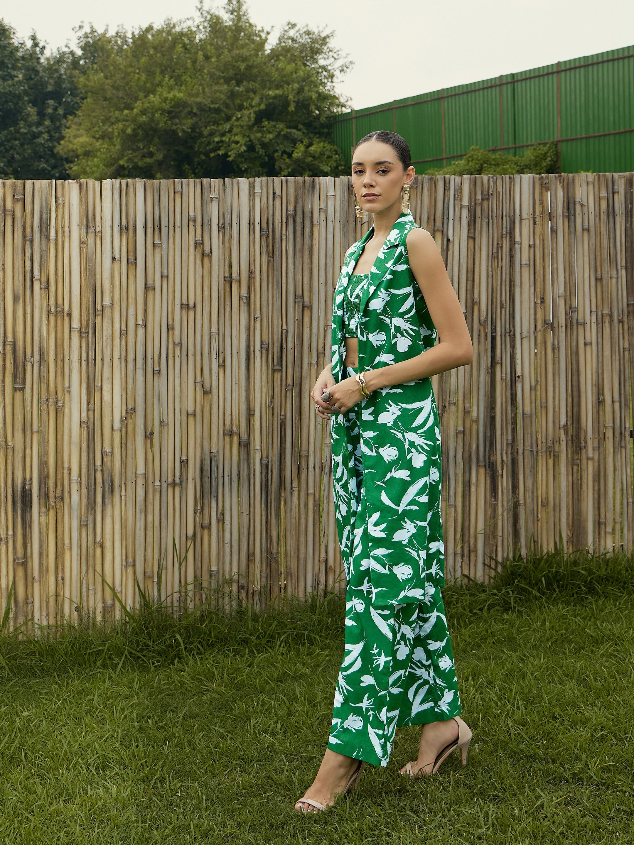 Women's Green Floral Co-Ord Set - Sassafras