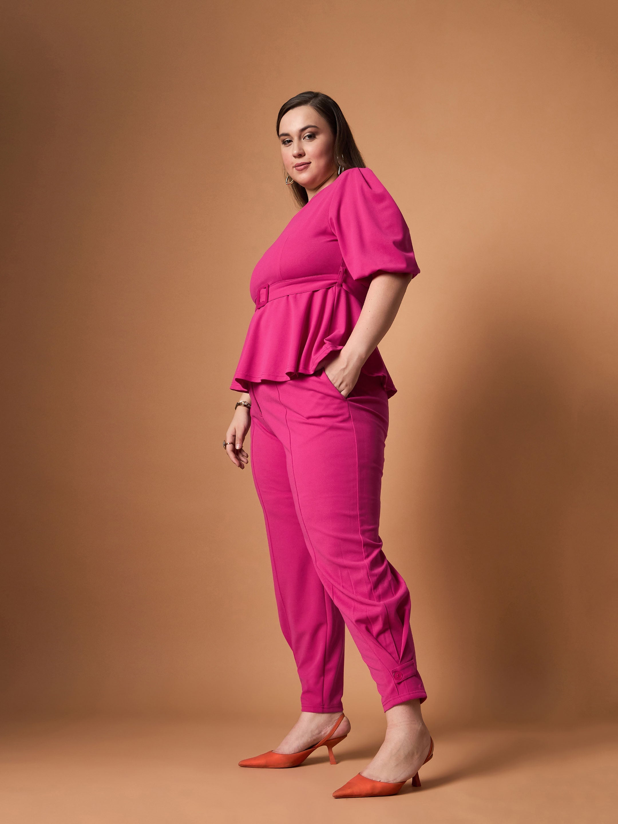 Women's Fuchsia Solid Co-Ord Set - Sassafras