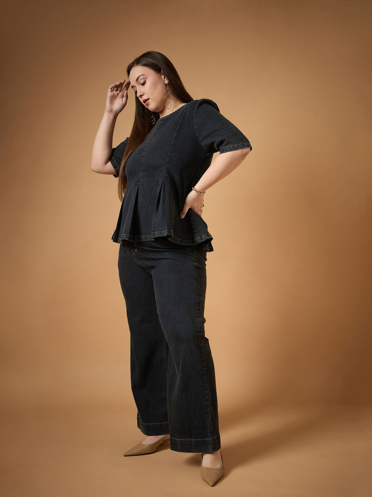 Women's Black Denim Co-Ord Set