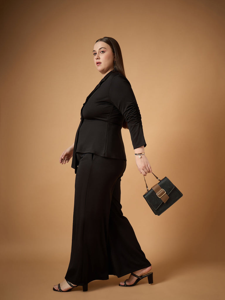 Women's Black Solid Co-Ord Set