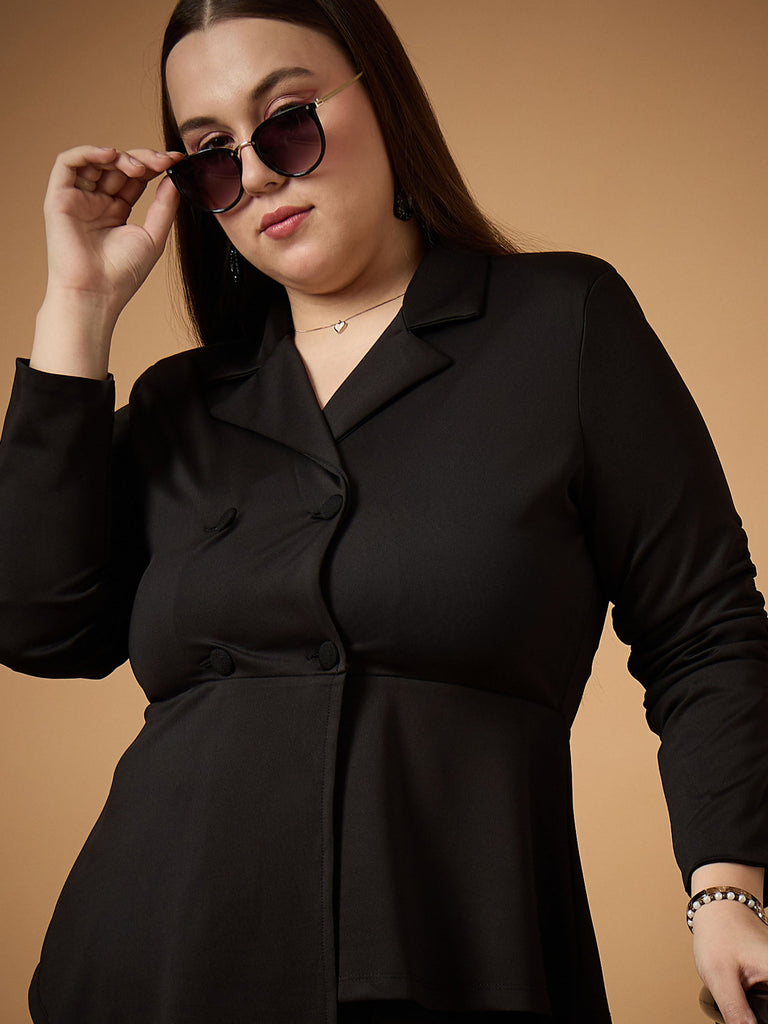 Women's Black Solid Co-Ord Set